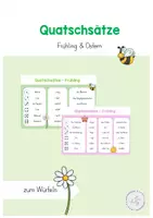 Vorschau - Aufgabenkarten - Quatschsätze - Frühling & Ostern - Deckblatt