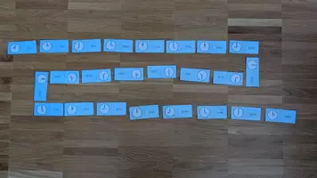 Vorschau - Spiele - Uhrendomino: analog ganze Stunde, ohne Ziffern, 24h, V3 - Seite 1