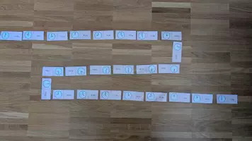 Vorschau - Spiele - Uhrendomino: analog ganze Stunde, MIT Ziffern, 24h, V3 - Seite 1