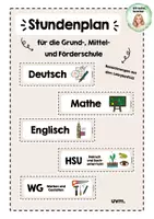 Vorschau - Poster - Stundenplan / Tagestransparenz für Grund-, Mittel- und Förderschule - Deckblatt