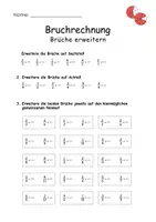 Vorschau - Arbeitsblätter - BRUCHRECHNUNG Brüche erweitern + kürzen Mathe - Seite 2
