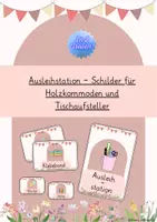 Vorschau - Anderer Materialtyp - Ausleihstation - Schilder für Holzkommoden und Tischaufsteller in Boho Rosa - Deckblatt