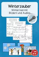 Vorschau - Arbeitsblätter - Winterzauber - Lied, Bildkarten, Audios, Ukulelenbegleitung - Deckblatt
