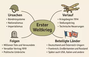 Vorschau - Arbeitsblätter - Arbeitsblätter zum Thema "Erster Weltkrieg" + Lösung & Fragen & MP3 + Mindmap + Infografik - Seite 3