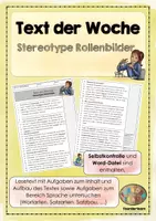 Vorschau - Arbeitsblätter - Text der Woche - Stereotype Rollenbilder (Lesetext) - Deckblatt