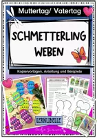Vorschau - Mal- und Bastelvorlagen - Schmetterlingskarte zum Weben - Muttertag/ Vatertag - Deckblatt