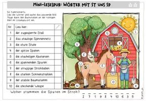 Vorschau - Arbeitsblätter - Mini-Lesespur: Wörter mit Sp und St (3-fach differenziert) - Seite 3