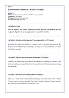 Vorschau - Test - Klassenarbeit - Gedichtanalyse – „Der Soldat“ von Hans Christian Andersen (inkl. Erwartungshorizont) - Seite 1