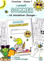 Vorschau - Unterrichtsreihen - Übungsheft, Arbeitsblätter Vorschule, Sommer Fit für die Schule, 1.Klasse Schulanfang - Deckblatt