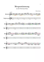 Vorschau - Arbeitsblätter - Morgenstimmung von Grieg 2-st. mit Notennamen und Farben - Seite 1