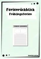 Vorschau - Arbeitsblätter - Ferienrückblick Frühlingsferien - Deckblatt