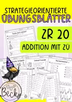 Vorschau - Arbeitsblätter - Addition ZR 20 mit Zehnerüberschreitung (Rechenstrategien) - Deckblatt
