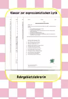 Vorschau - Klassenarbeiten - Klausur Lyrik des Expressionismus Alfred Lichtenstein - Deckblatt