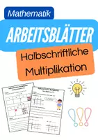 Vorschau - Arbeitsblätter - Halbschriftliche Multiplikation (Übungen /Arbeitsblätter) - Deckblatt