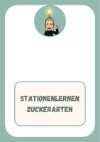 Vorschau - Arbeitsblätter - Stationenlernen Zuckersarten - Deckblatt
