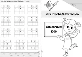 Vorschau - Arbeitsblätter - Schriftliche Subtraktion | Mathe Klasse 3 - Seite 1