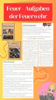 Vorschau - Arbeitsblätter - Feuer - Aufgaben der Feuerwehr - Deckblatt