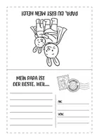 Vorschau - Mal- und Bastelvorlagen - Vatertag. Ausmalvorlage und Bastelidee für Kinder. - Seite 1