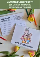 Vorschau - Mal- und Bastelvorlagen - Vatertag. Ausmalvorlage und Bastelidee für Kinder. - Deckblatt
