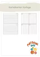 Vorschau - Arbeitsblätter - Karteikarten Vorlage in zwei Größen - Deckblatt