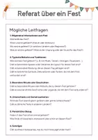 Vorschau - Arbeitsblätter - Mögliche Leitfragen für ein Referat (Fest) - Seite 2