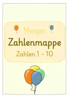 Vorschau - Fördermaterial/Inklusion - Zahlenmappe 1 - 10: Mengen Zahlenraum 10 (bunte Ballons) - Deckblatt
