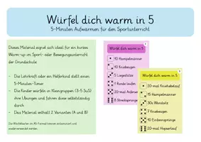 Vorschau - Spiele - Würfel dich warm in 5 / Würfelfitness Grundschule Sport - Deckblatt