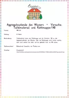 Vorschau - Arbeitsblätter - Aggregatzustände des Wassers: Versuche & Klettmappe - Sachunterricht - Kl. 3/4 - Seite 1