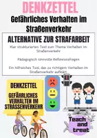 Vorschau - Anderer Materialtyp - 🚸 Sicherheit im Straßenverkehr – Denkzettel zur Reflexion - Deckblatt