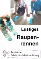 Vorschau - Arbeitsblätter - Lustiges Raupenrennen - Schritt-für-Schritt-Falt-Anleitung - Deckblatt