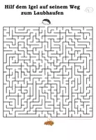 Vorschau - Arbeitsblätter - Labyrinth - Rätselspaß zum Igel - Seite 1