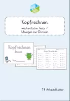 Vorschau - Arbeitsblätter - Kopfrechentest Division (Klasse 2/3) - Deckblatt