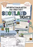 Vorschau - Arbeitsblätter - Scotland | Informationskarten | Fact cards | Sights | Sehenswürdigkeiten Schottland - Deckblatt