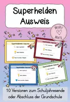 Vorschau - Anderer Materialtyp - Superhelden-Ausweis Klasse 4 – Schuljahresende & Abschluss Grundschule (Bastelvorlage) - Deckblatt