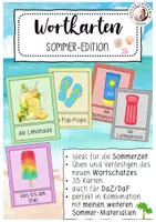 Vorschau - Poster - Wortkarten Sommer DaZ DaF Grundschule Sek I Deutschunterricht - Deckblatt