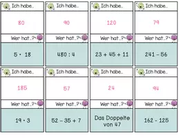 Vorschau - Spiele - Ich habe... Wer hat...? Kopfrechnen 1 ab Klasse 5 - Seite 2