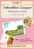 Vorschau - Interaktives Material - Interaktive Lesespur - Abenteuer im Camp - Klasse 2 - Deckblatt