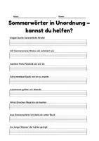 Vorschau - Arbeitsblätter - Sommerwörter in Unordnung - kannst du helfen - Seite 1