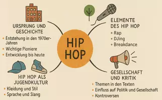 Vorschau - Arbeitsblätter - Arbeitsblatt "Hip Hop" + Onlineübung & MP3 + Mindmap + Infografik - Seite 1