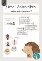 Vorschau - Stationenlernen - Abschreiben Kartei Hobbys Freizeitaktivitäten Lateinische Ausgangsschrift - Deckblatt