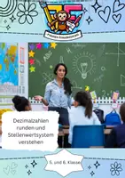 Vorschau - Arbeitsblätter - Arbeitsblatt: Dezimalzahlen runden und Stellenwertsystem verstehen ✍️🔢 - Deckblatt