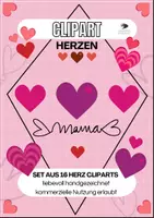 Vorschau - Arbeitsblätter - Clipart Herzen - Set aus 16 Cliparts - Deckblatt
