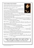 Vorschau - Arbeitsblätter - The Life and Reign of Queen Elizabeth I - Deckblatt