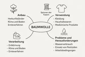 Vorschau - Arbeitsblätter - Arbeitsblatt zum Thema "Baumwolle" + Onlineübung & MP3 + Mindmap + Infografik - Seite 1