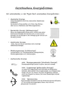 Vorschau - Arbeitsblätter - Energieformen - eine Übersicht - Seite 1