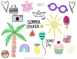 Vorschau - selbst erstellte Cliparts/Grafiken - Sommer Stickerset (Cliparts) - Seite 2