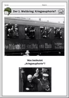 Vorschau - Arbeitsblätter - Kriegseuphorie (Augusterlebnis 1914) – Differenzierte Stunde: Sachurteil und Gestaltung von Flugblättern + Musterlösung - Seite 1