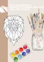 Vista previa - Manualidades / Dibujos para colorear - León geométrico con diseño abstracto de tres tonos - Portada