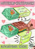 Vorschau - Mal- und Bastelvorlagen - Ein kreatives Muttertag Kunstprojekt: Eine lustige Muttertags Karte basteln für die Mama! - Deckblatt