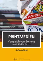 Vorschau - Arbeitsblätter - Printmedien - Zeitungen und Zeitschriften vergleichen - Deckblatt